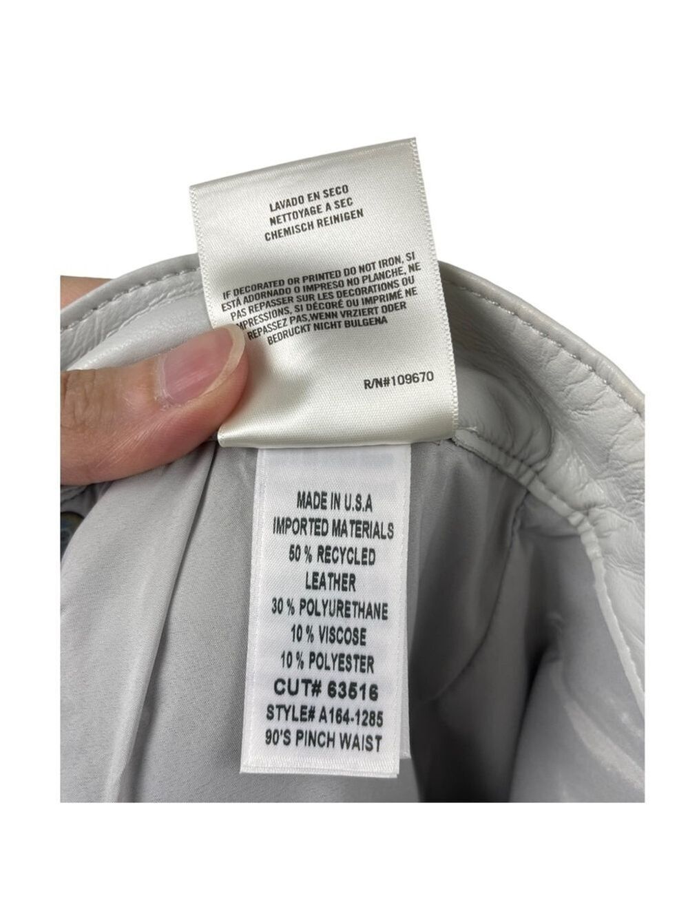 NEW AGOLDE Recycled Leather 90's Pinch Waist Jeans Size 26 in Wisp (Dove Grey) - Picture 9 of 10